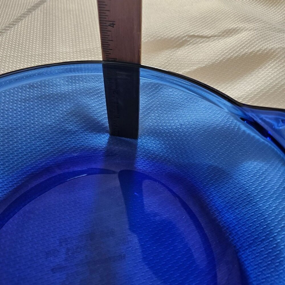 Anchor Hocking Cobalt Casserole Bowl w/ Lid 2qt handles 9" vtg blue kitchen - Picture 11 of 15